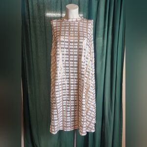 Gold Metallic and Ivory A Line Dress